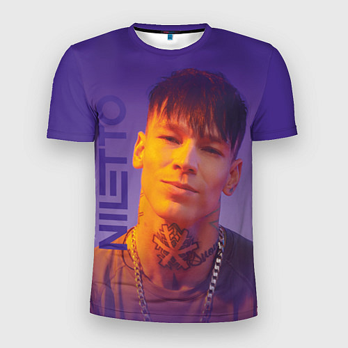 Мужская спорт-футболка Niletto на фиолетовом фоне / 3D-принт – фото 1