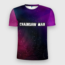 Мужская спорт-футболка Chainsaw Man gradient space