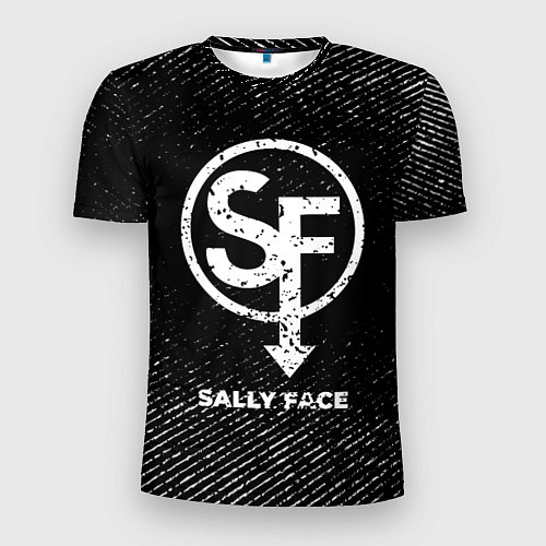Мужская спорт-футболка Sally Face с потертостями на темном фоне / 3D-принт – фото 1