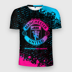 Мужская спорт-футболка Manchester United - neon gradient
