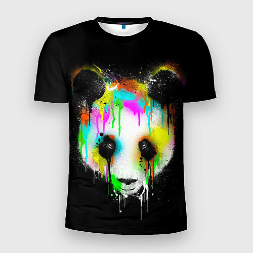 Мужская спорт-футболка Панда в краске / 3D-принт – фото 1