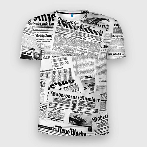 Мужская спорт-футболка Газетный коллаж / 3D-принт – фото 1