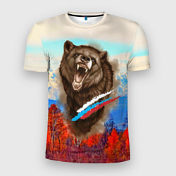 Мужская спорт-футболка Не буди зверя русский медведь