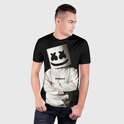 Футболка спортивная мужская Marshmello на чёрном фоне, цвет: 3D-принт — фото 2