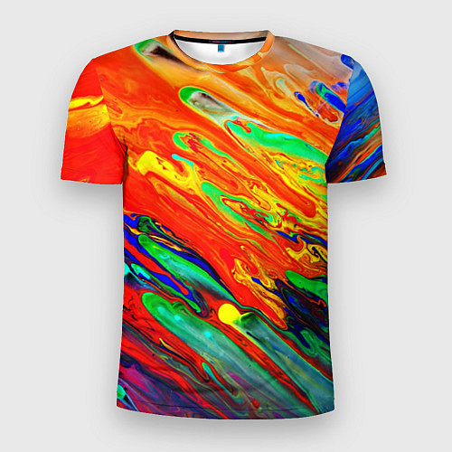 Мужская спорт-футболка Неоновый градиент красок / 3D-принт – фото 1
