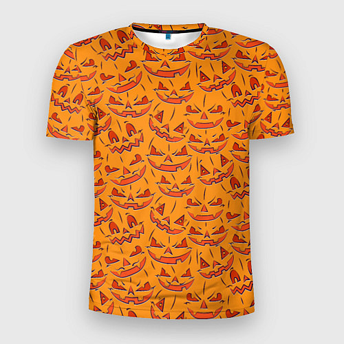 Мужская спорт-футболка Halloween Pumpkin Pattern / 3D-принт – фото 1