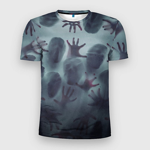 Мужская спорт-футболка Scary faces trying to get out / 3D-принт – фото 1