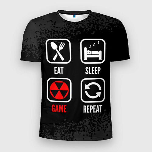 Мужская спорт-футболка Eat, sleep, Fallout, repeat / 3D-принт – фото 1
