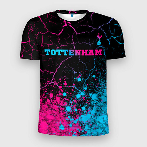 Мужская спорт-футболка Tottenham - neon gradient: символ сверху / 3D-принт – фото 1