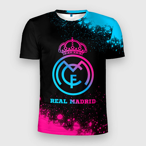 Мужская спорт-футболка Real Madrid - neon gradient / 3D-принт – фото 1