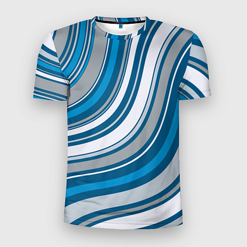 Мужская спорт-футболка Волнистые полосы - текстура / 3D-принт – фото 1