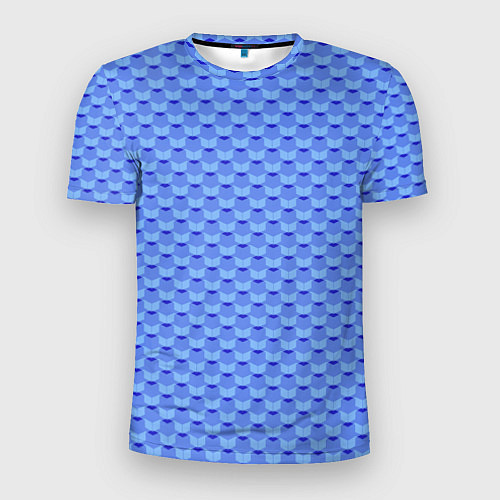 Мужская спорт-футболка Синий геометрический узор текстура / 3D-принт – фото 1