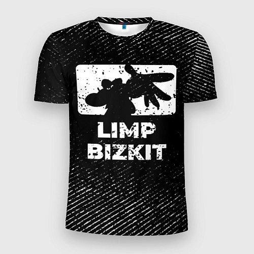 Мужская спорт-футболка Limp Bizkit с потертостями на темном фоне / 3D-принт – фото 1