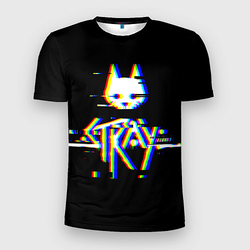 Мужская спорт-футболка Stray glitch logo / 3D-принт – фото 1