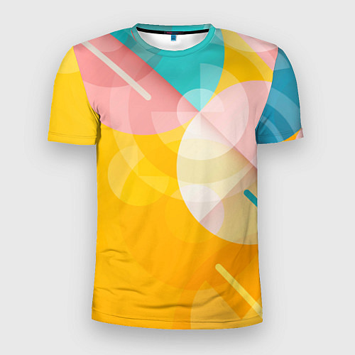 Мужская спорт-футболка Геометрическая абстракция в солнечных тонах / 3D-принт – фото 1