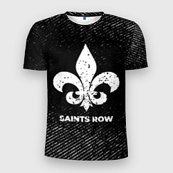 Футболка спортивная мужская Saints Row с потертостями на темном фоне, цвет: 3D-принт