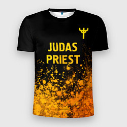 Футболка спортивная мужская Judas Priest - gold gradient: символ сверху, цвет: 3D-принт