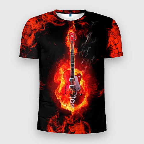 Мужская спорт-футболка Огненная гитара / 3D-принт – фото 1