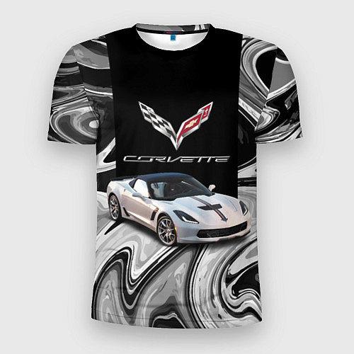 Мужская спорт-футболка Chevrolet Corvette - Motorsport - Racing team / 3D-принт – фото 1