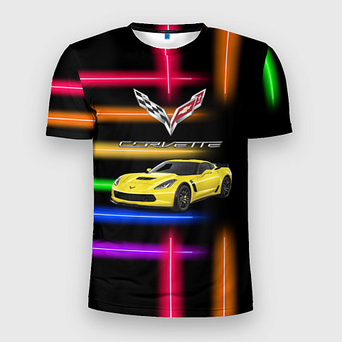 Мужская спорт-футболка Chevrolet Corvette - гоночная команда - Motorsport / 3D-принт – фото 1