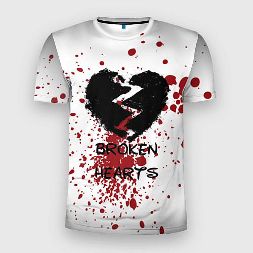 Мужская спорт-футболка Разбитое черное сердце / 3D-принт – фото 1