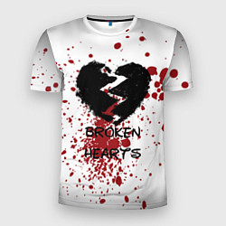 Мужская спорт-футболка Разбитое черное сердце