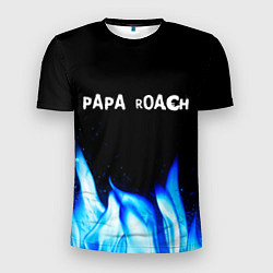 Мужская спорт-футболка Papa Roach blue fire