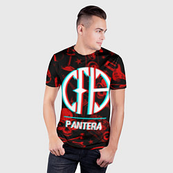 Футболка спортивная мужская Pantera rock glitch, цвет: 3D-принт — фото 2