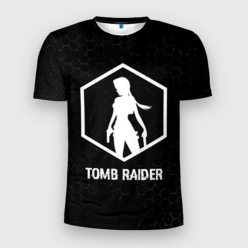 Мужская спорт-футболка Tomb Raider glitch на темном фоне / 3D-принт – фото 1