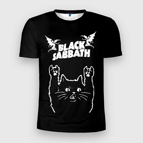 Мужская спорт-футболка Black Sabbath рок кот / 3D-принт – фото 1