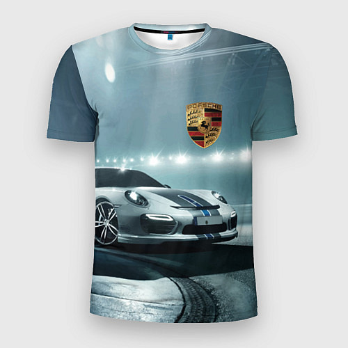 Мужская спорт-футболка Porsche - racing route - motorsport / 3D-принт – фото 1