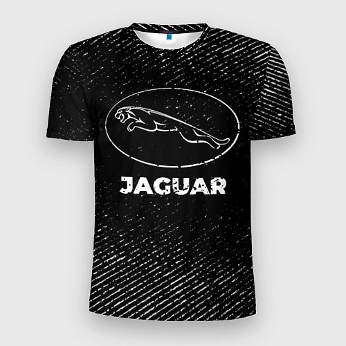 Мужская спорт-футболка Jaguar с потертостями на темном фоне / 3D-принт – фото 1