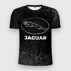 Мужская спорт-футболка Jaguar с потертостями на темном фоне