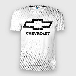 Мужская спорт-футболка Chevrolet с потертостями на светлом фоне