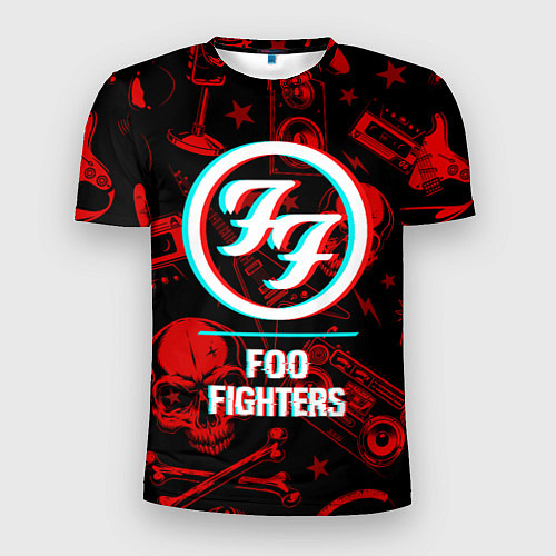 Мужская спорт-футболка Foo Fighters rock glitch / 3D-принт – фото 1