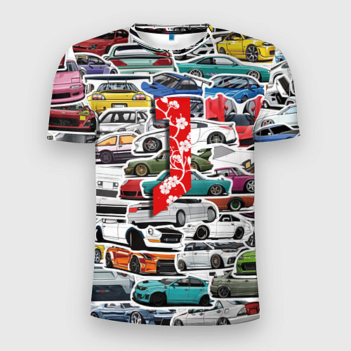Мужская спорт-футболка JDM автомобили 90х / 3D-принт – фото 1