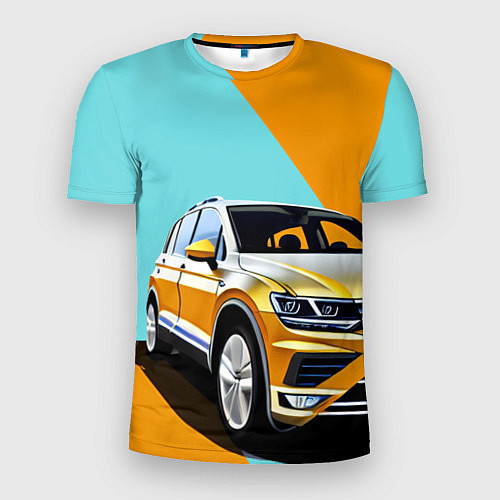 Мужская спорт-футболка Фольксваген тигуан оранжевый / 3D-принт – фото 1