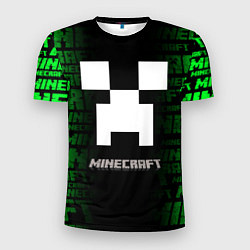 Мужская спорт-футболка Minecraft - green creeper
