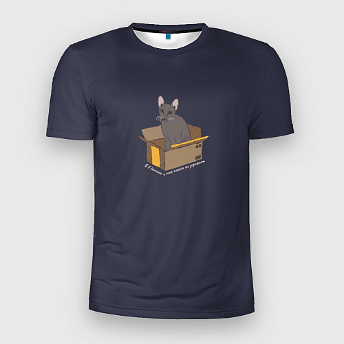 Мужская спорт-футболка Кошка в коробке / 3D-принт – фото 1
