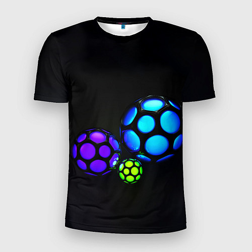 Мужская спорт-футболка Объёмные неоновые шары / 3D-принт – фото 1