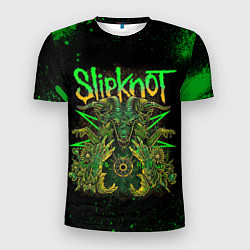 Мужская спорт-футболка Slipknot green satan