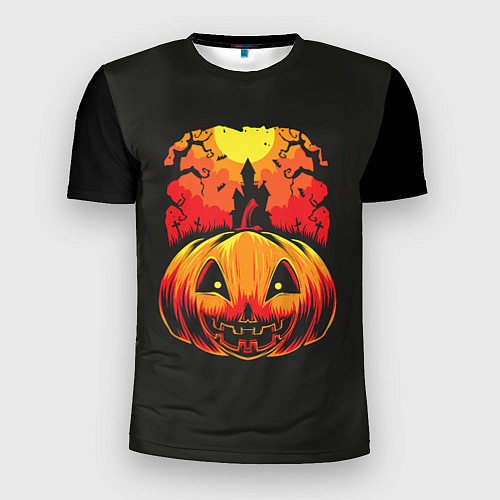 Мужская спорт-футболка Тыква на Хэллоуин / 3D-принт – фото 1