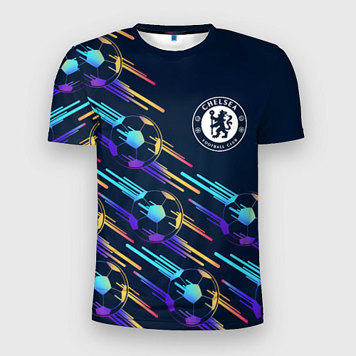 Мужская спорт-футболка Chelsea градиентные мячи / 3D-принт – фото 1