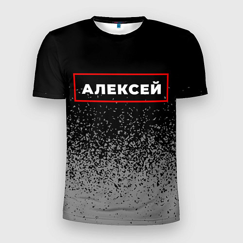 Мужская спорт-футболка Алексей - в красной рамке на темном / 3D-принт – фото 1