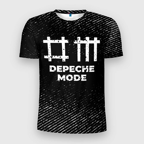 Мужская спорт-футболка Depeche Mode с потертостями на темном фоне / 3D-принт – фото 1