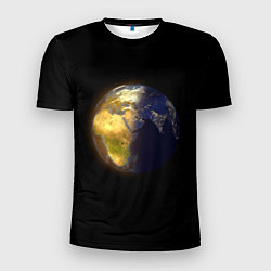 Мужская спорт-футболка Планета Земля, день и ночь