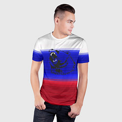 Футболка спортивная мужская Флаг России с медведем, цвет: 3D-принт — фото 2
