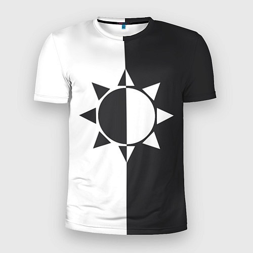 Мужская спорт-футболка Черно-белое солнце / 3D-принт – фото 1