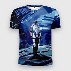 Мужская спорт-футболка Mass Effect 2 - место гибели Нормандии