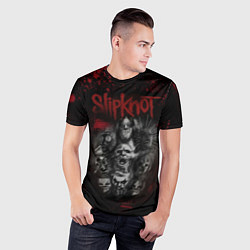 Футболка спортивная мужская Slipknot dark red, цвет: 3D-принт — фото 2